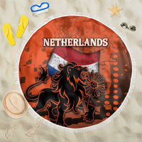 Netherlands Beach Blanket Lion With Daisy Flower - Wonder Print Shop