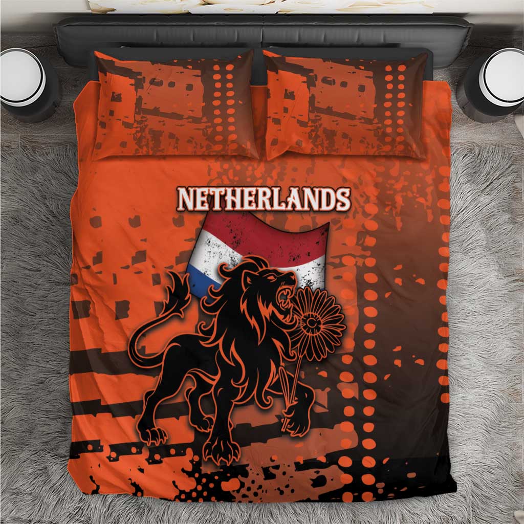 Netherlands Bedding Set Lion With Daisy Flower - Wonder Print Shop