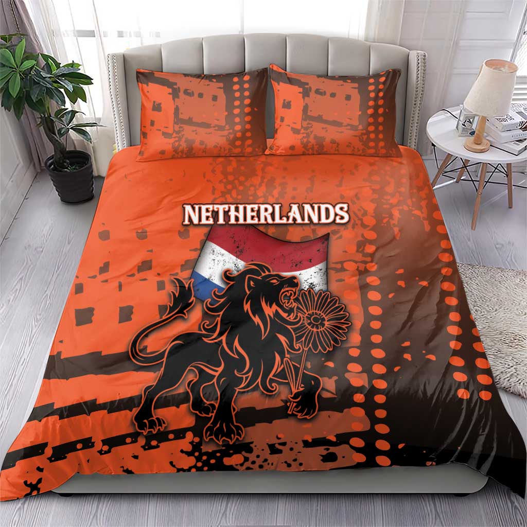 Netherlands Bedding Set Lion With Daisy Flower - Wonder Print Shop