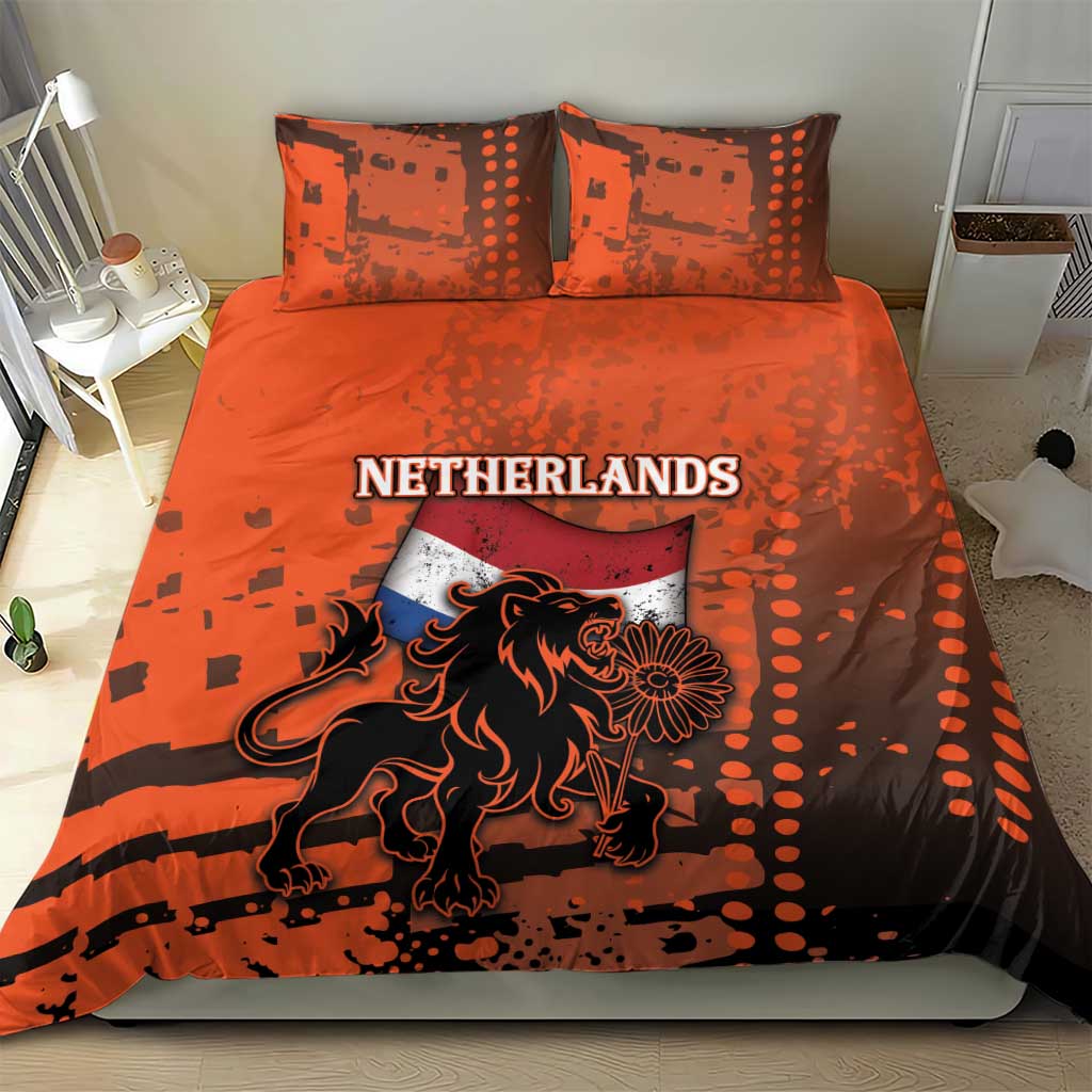 Netherlands Bedding Set Lion With Daisy Flower - Wonder Print Shop