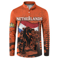 Personalized Netherlands Button Sweatshirt Lion With Daisy Flower - Wonder Print Shop
