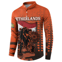 Personalized Netherlands Button Sweatshirt Lion With Daisy Flower - Wonder Print Shop