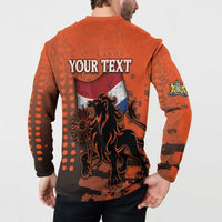 Personalized Netherlands Button Sweatshirt Lion With Daisy Flower - Wonder Print Shop
