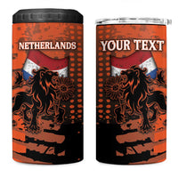 Personalized Netherlands 4 in 1 Can Cooler Tumbler Lion With Daisy Flower - Wonder Print Shop