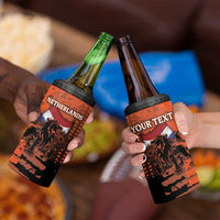 Personalized Netherlands 4 in 1 Can Cooler Tumbler Lion With Daisy Flower - Wonder Print Shop