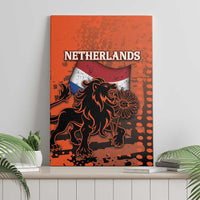 Netherlands Canvas Wall Art Lion With Daisy Flower - Wonder Print Shop