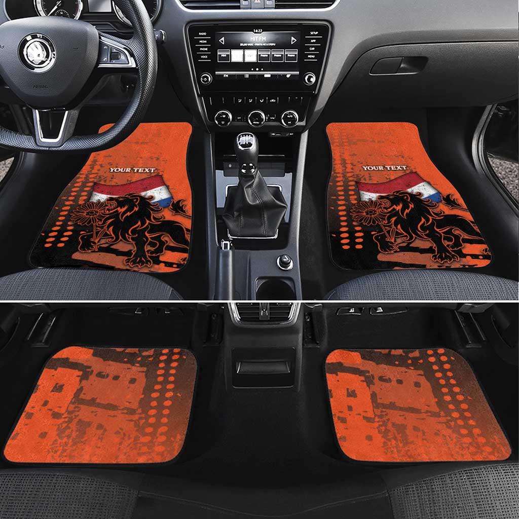 Netherlands Car Mats Lion With Daisy Flower - Wonder Print Shop
