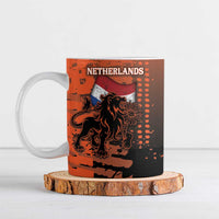 Personalized Netherlands Ceramic Mug Lion With Daisy Flower - Wonder Print Shop