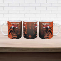 Personalized Netherlands Ceramic Mug Lion With Daisy Flower - Wonder Print Shop