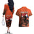 Personalized Netherlands Couples Matching Off The Shoulder Long Sleeve Dress and Hawaiian Shirt Lion With Daisy Flower - Wonder Print Shop