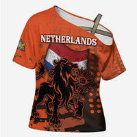 Personalized Netherlands Cross Shoulder Shirt Lion With Daisy Flower - Wonder Print Shop