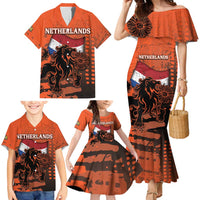 Personalized Netherlands Family Matching Mermaid Dress and Hawaiian Shirt Lion With Daisy Flower - Wonder Print Shop