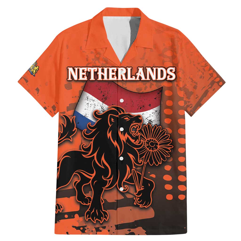 Personalized Netherlands Family Matching Mermaid Dress and Hawaiian Shirt Lion With Daisy Flower - Wonder Print Shop