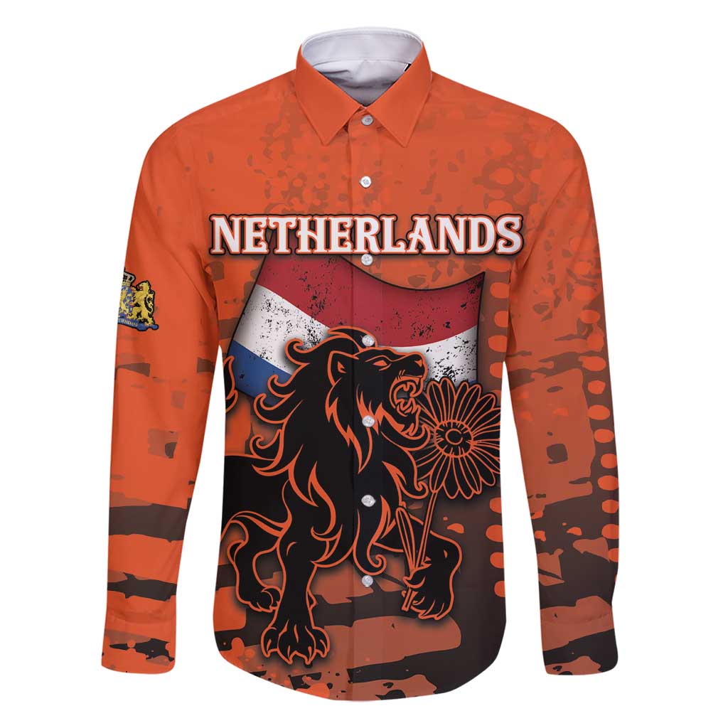 Personalized Netherlands Family Matching Off Shoulder Short Dress and Hawaiian Shirt Lion With Daisy Flower - Wonder Print Shop