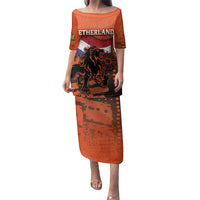 Personalized Netherlands Family Matching Puletasi and Hawaiian Shirt Lion With Daisy Flower - Wonder Print Shop