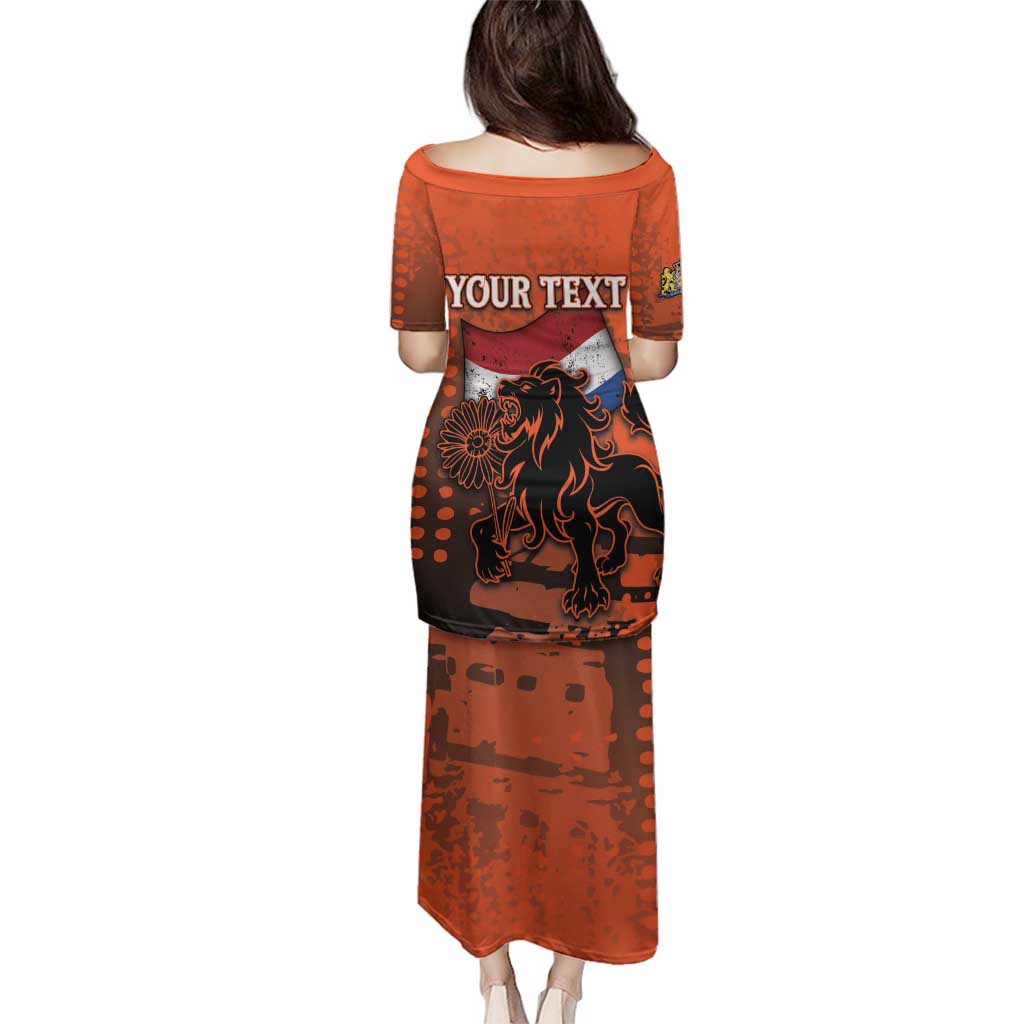 Personalized Netherlands Family Matching Puletasi and Hawaiian Shirt Lion With Daisy Flower - Wonder Print Shop