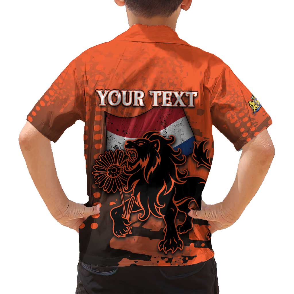 Personalized Netherlands Family Matching Tank Maxi Dress and Hawaiian Shirt Lion With Daisy Flower - Wonder Print Shop