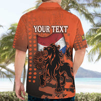 Personalized Netherlands Hawaiian Shirt Lion With Daisy Flower - Wonder Print Shop