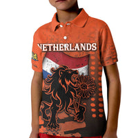Personalized Netherlands Kid Polo Shirt Lion With Daisy Flower - Wonder Print Shop