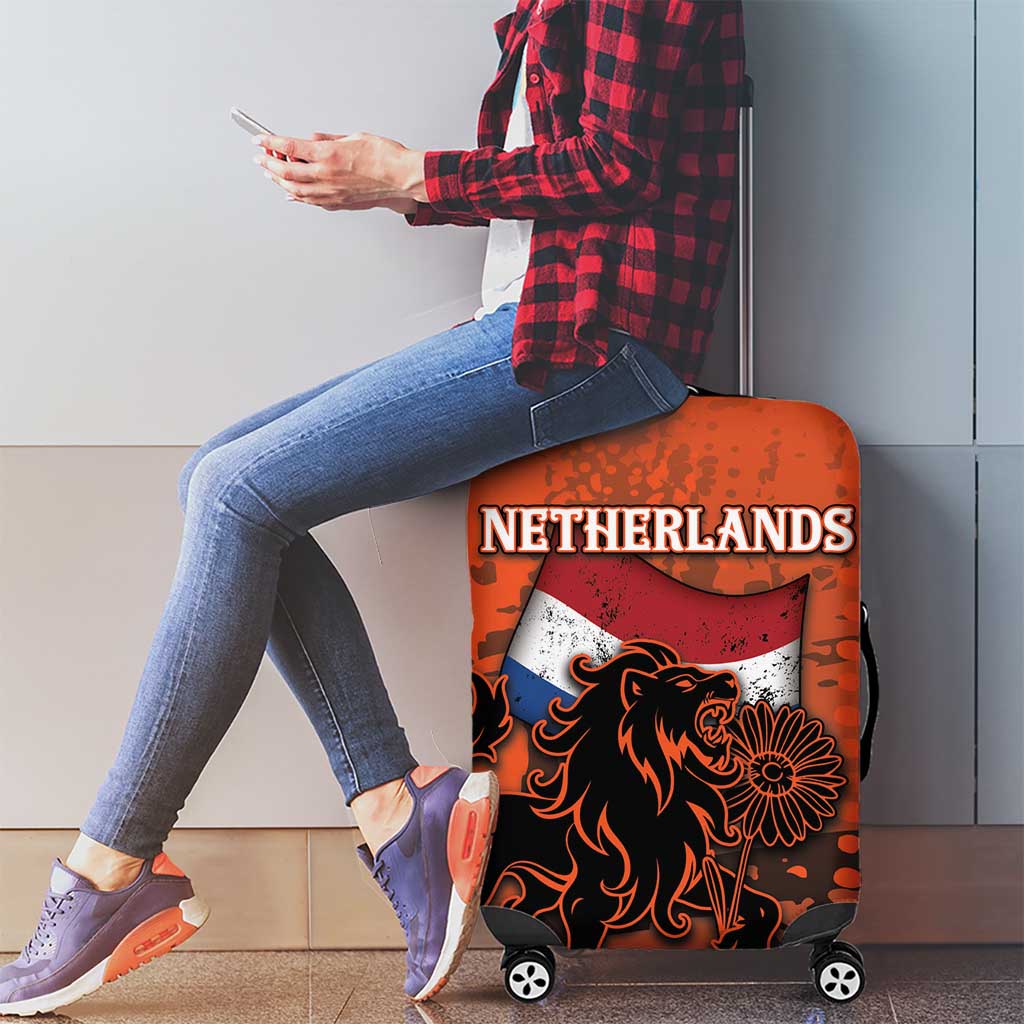 Netherlands Luggage Cover Lion With Daisy Flower - Wonder Print Shop