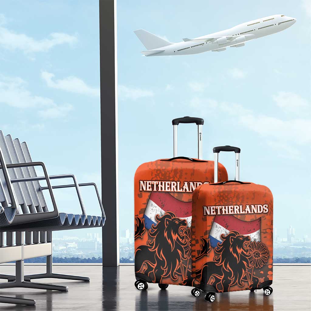 Netherlands Luggage Cover Lion With Daisy Flower - Wonder Print Shop