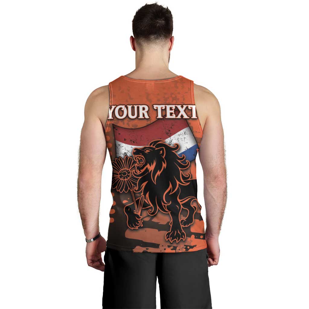 Personalized Netherlands Men Tank Top Lion With Daisy Flower - Wonder Print Shop