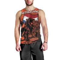 Personalized Netherlands Men Tank Top Lion With Daisy Flower - Wonder Print Shop