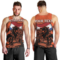 Personalized Netherlands Men Tank Top Lion With Daisy Flower - Wonder Print Shop
