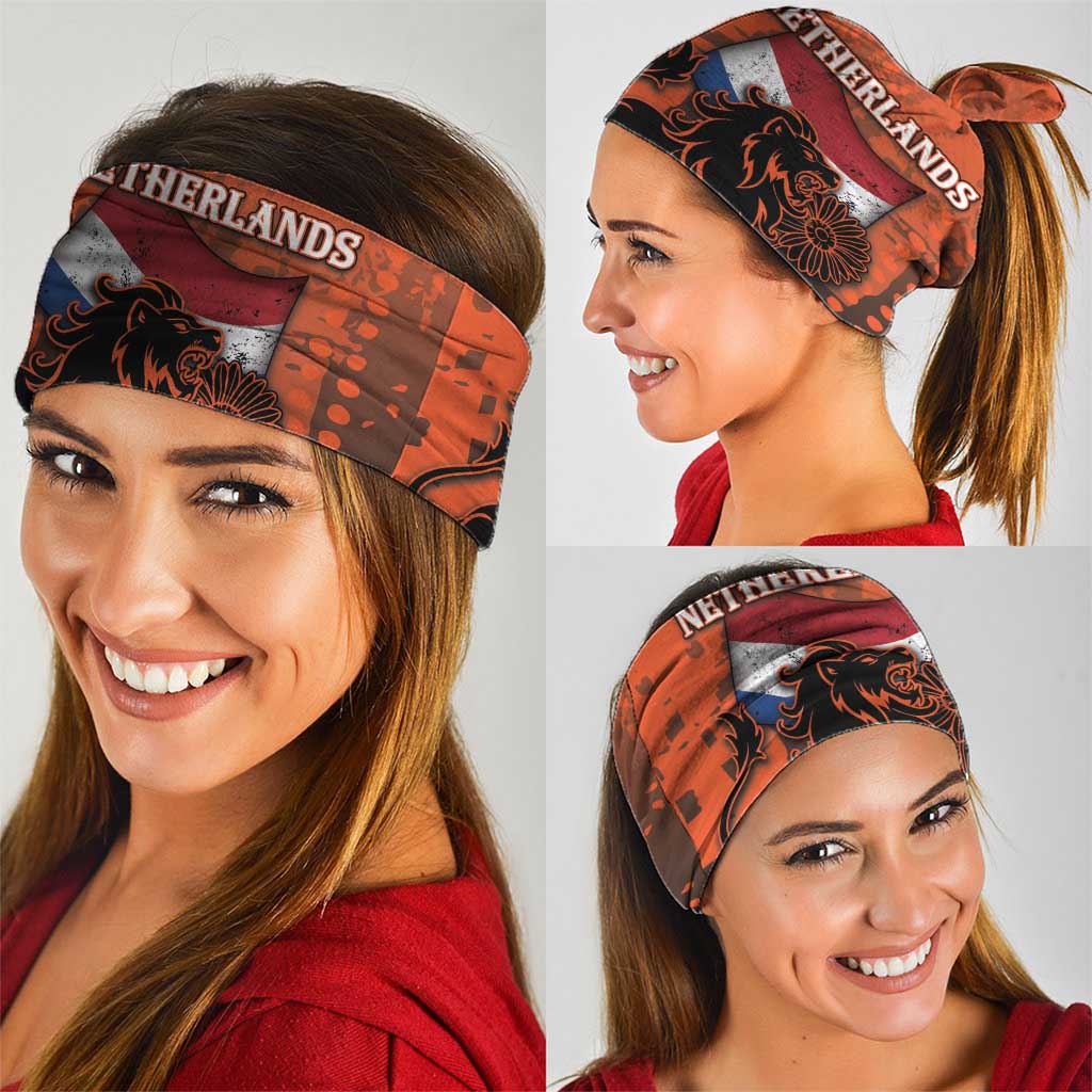 Netherlands Neck Gaiter Lion With Daisy Flower - Wonder Print Shop