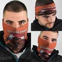 Netherlands Neck Gaiter Lion With Daisy Flower - Wonder Print Shop
