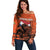 Personalized Netherlands Off Shoulder Sweater Lion With Daisy Flower - Wonder Print Shop