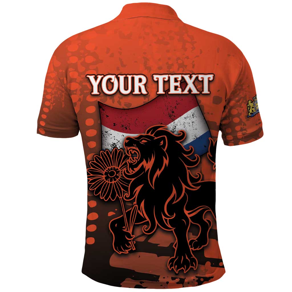 Personalized Netherlands Polo Shirt Lion With Daisy Flower - Wonder Print Shop