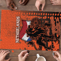 Netherlands Puzzle Lion With Daisy Flower - Wonder Print Shop