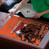 Netherlands Puzzle Lion With Daisy Flower - Wonder Print Shop