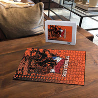 Netherlands Puzzle Lion With Daisy Flower - Wonder Print Shop