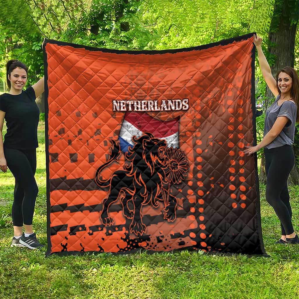Netherlands Quilt Lion With Daisy Flower - Wonder Print Shop