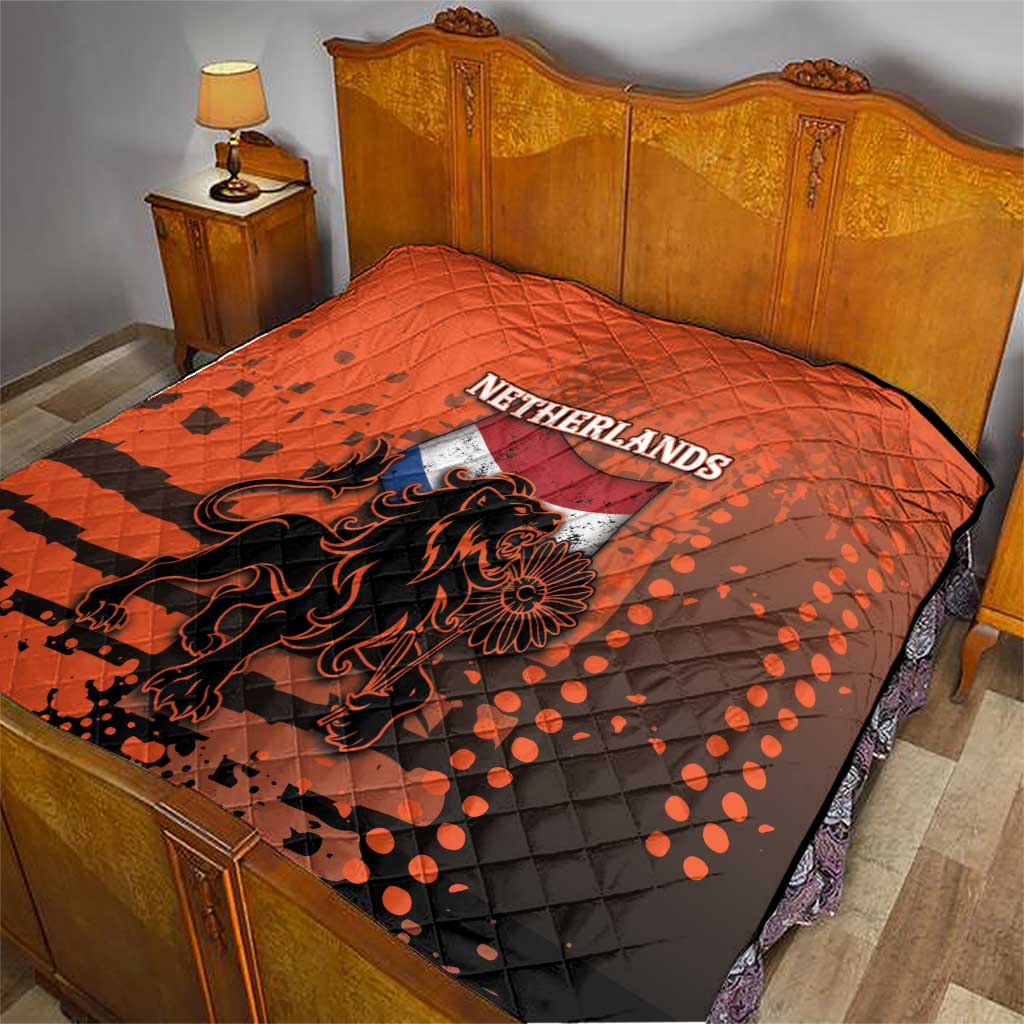 Netherlands Quilt Lion With Daisy Flower - Wonder Print Shop