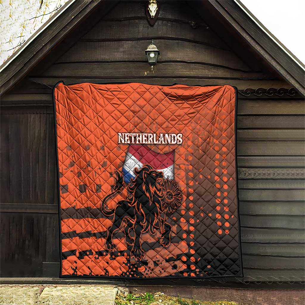 Netherlands Quilt Lion With Daisy Flower - Wonder Print Shop