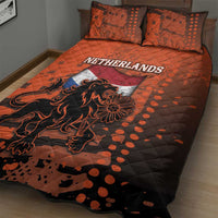 Netherlands Quilt Bed Set Lion With Daisy Flower - Wonder Print Shop