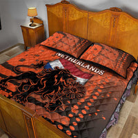 Netherlands Quilt Bed Set Lion With Daisy Flower - Wonder Print Shop