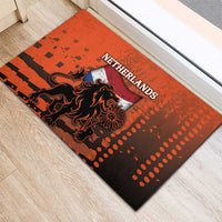 Netherlands Rubber Doormat Lion With Daisy Flower - Wonder Print Shop