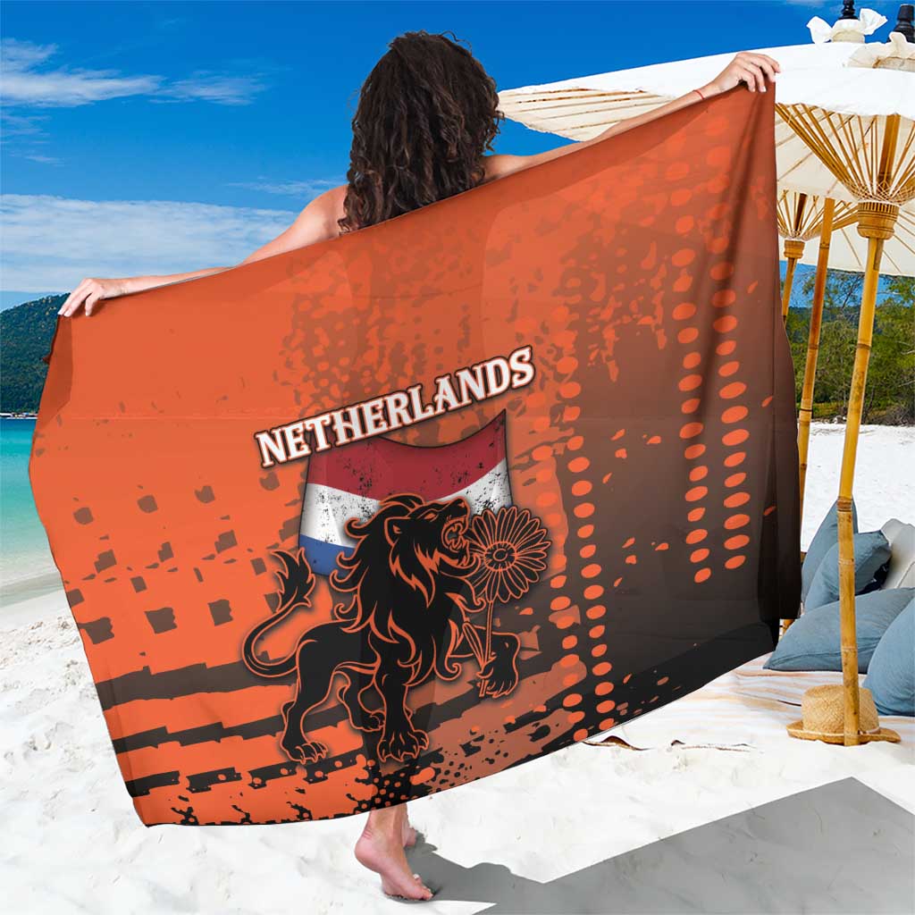 Netherlands Sarong Lion With Daisy Flower - Wonder Print Shop