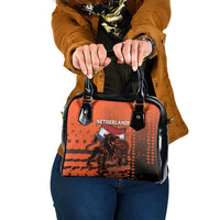 Netherlands Shoulder Handbag Lion With Daisy Flower - Wonder Print Shop