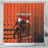 Netherlands Shower Curtain Lion With Daisy Flower - Wonder Print Shop