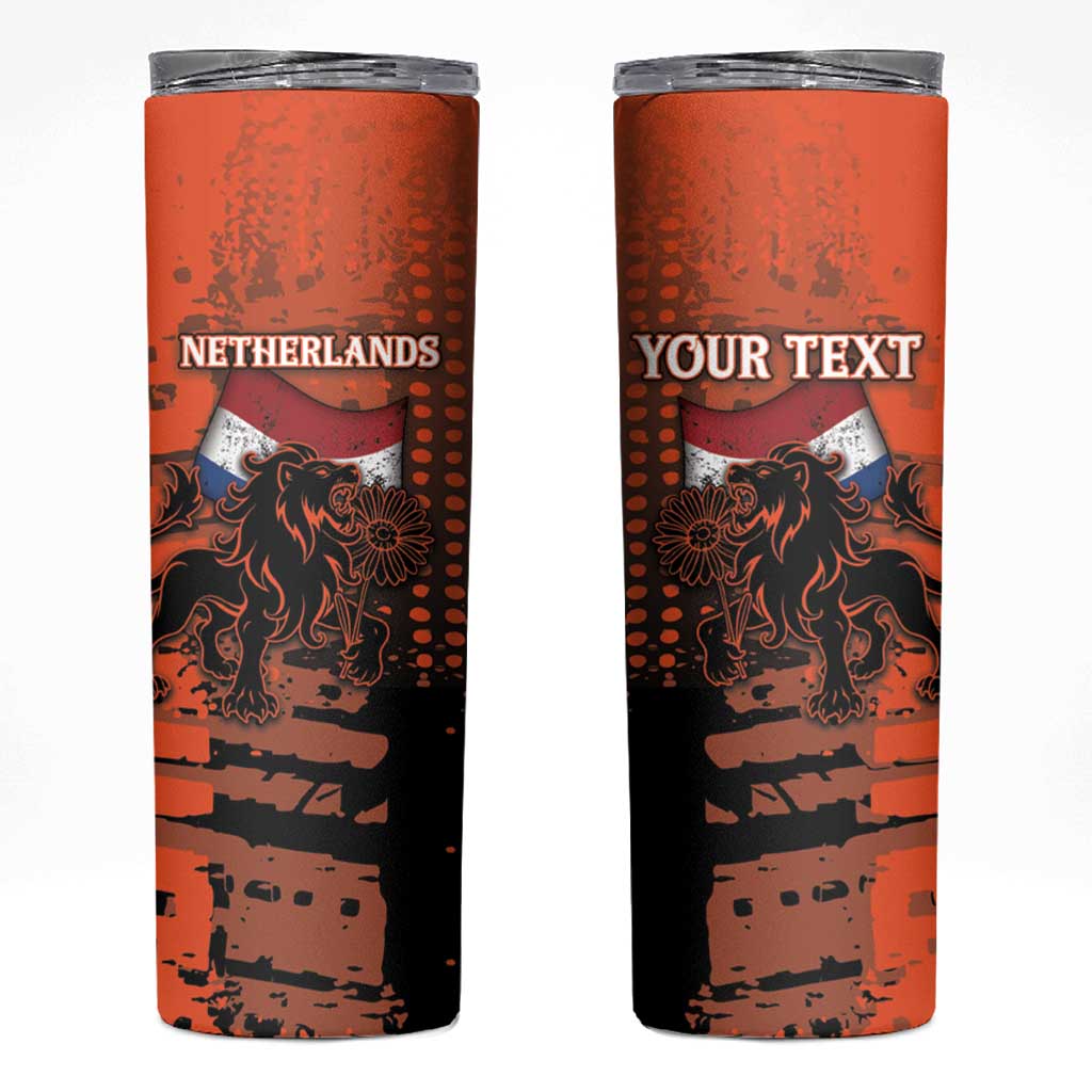 Personalized Netherlands Skinny Tumbler Lion With Daisy Flower - Wonder Print Shop