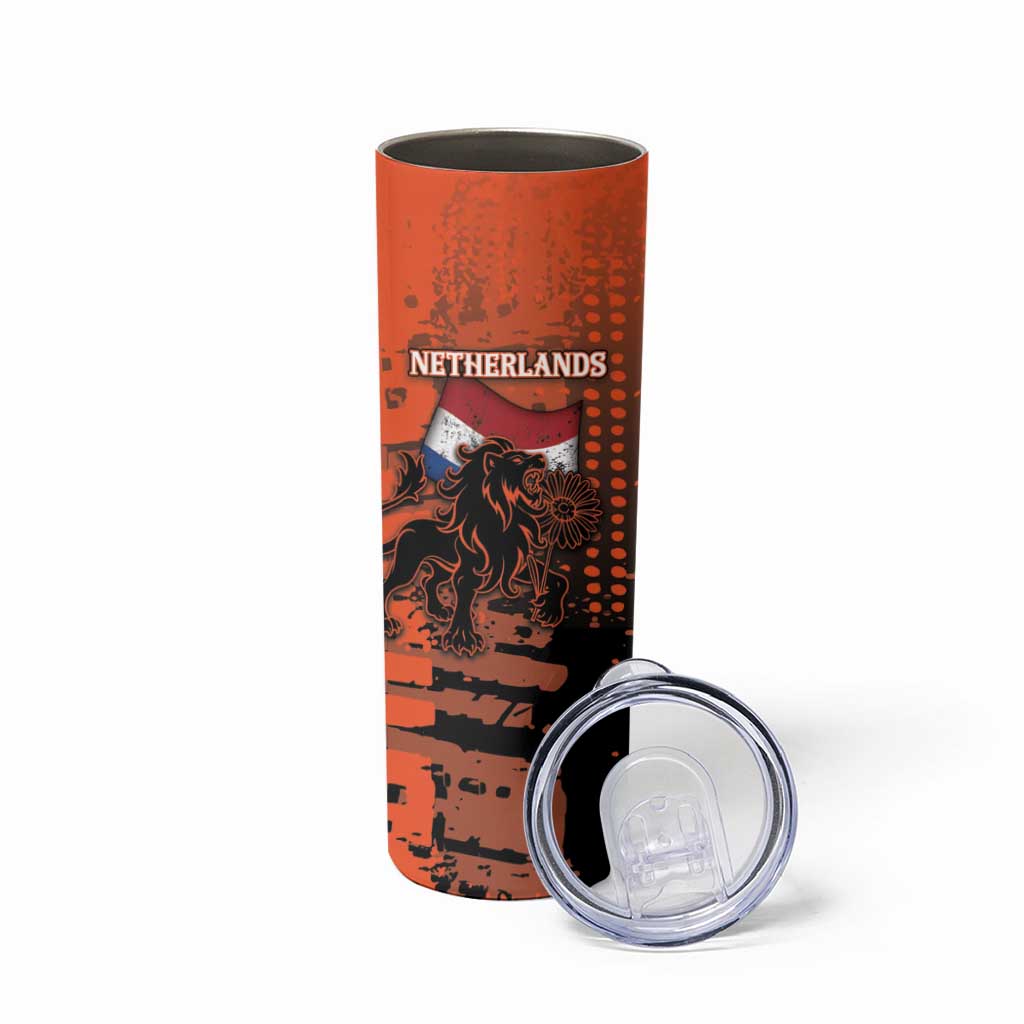 Personalized Netherlands Skinny Tumbler Lion With Daisy Flower - Wonder Print Shop