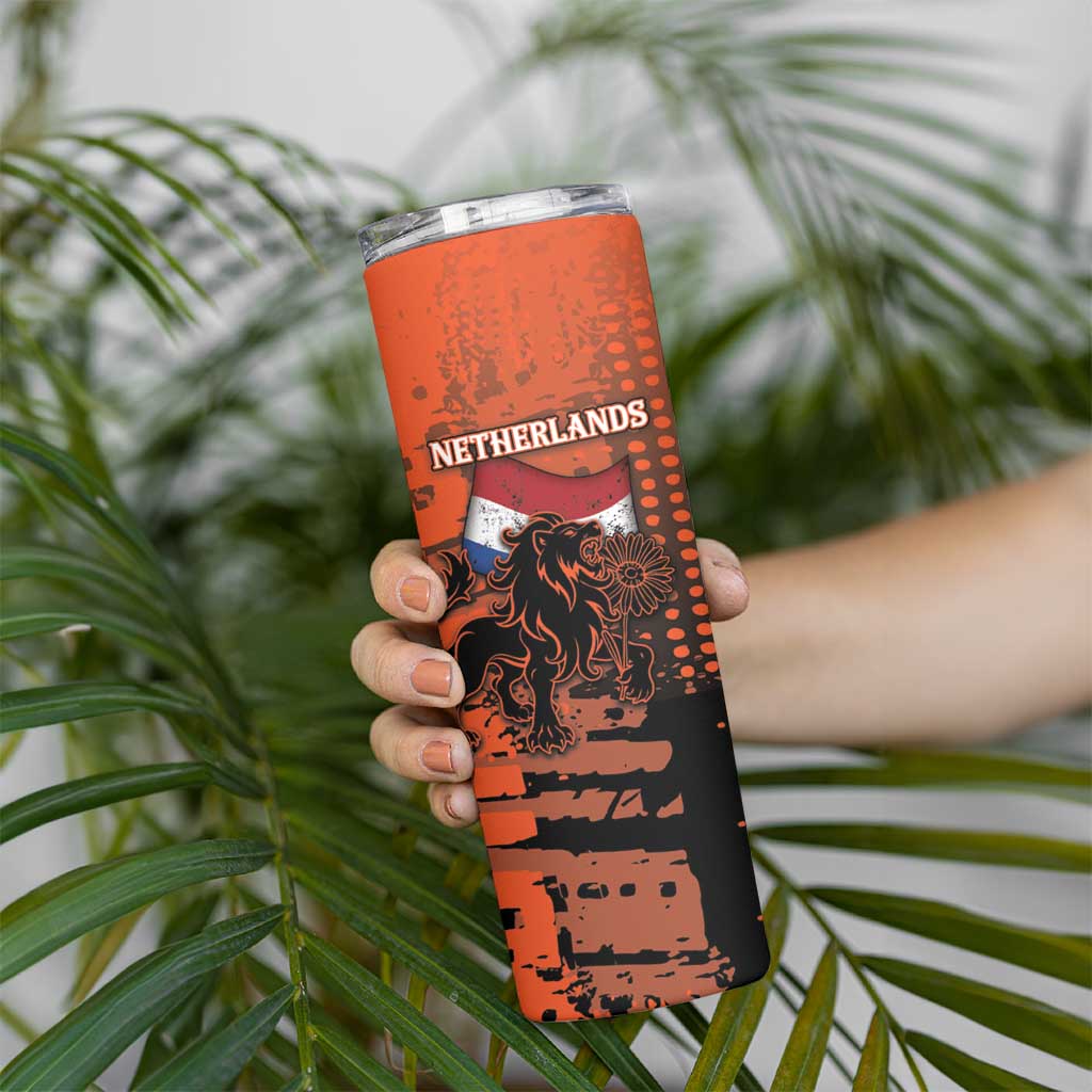Personalized Netherlands Skinny Tumbler Lion With Daisy Flower - Wonder Print Shop