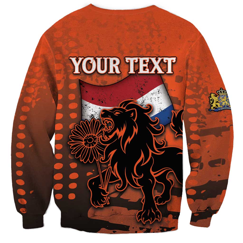 Personalized Netherlands Sweatshirt Lion With Daisy Flower - Wonder Print Shop