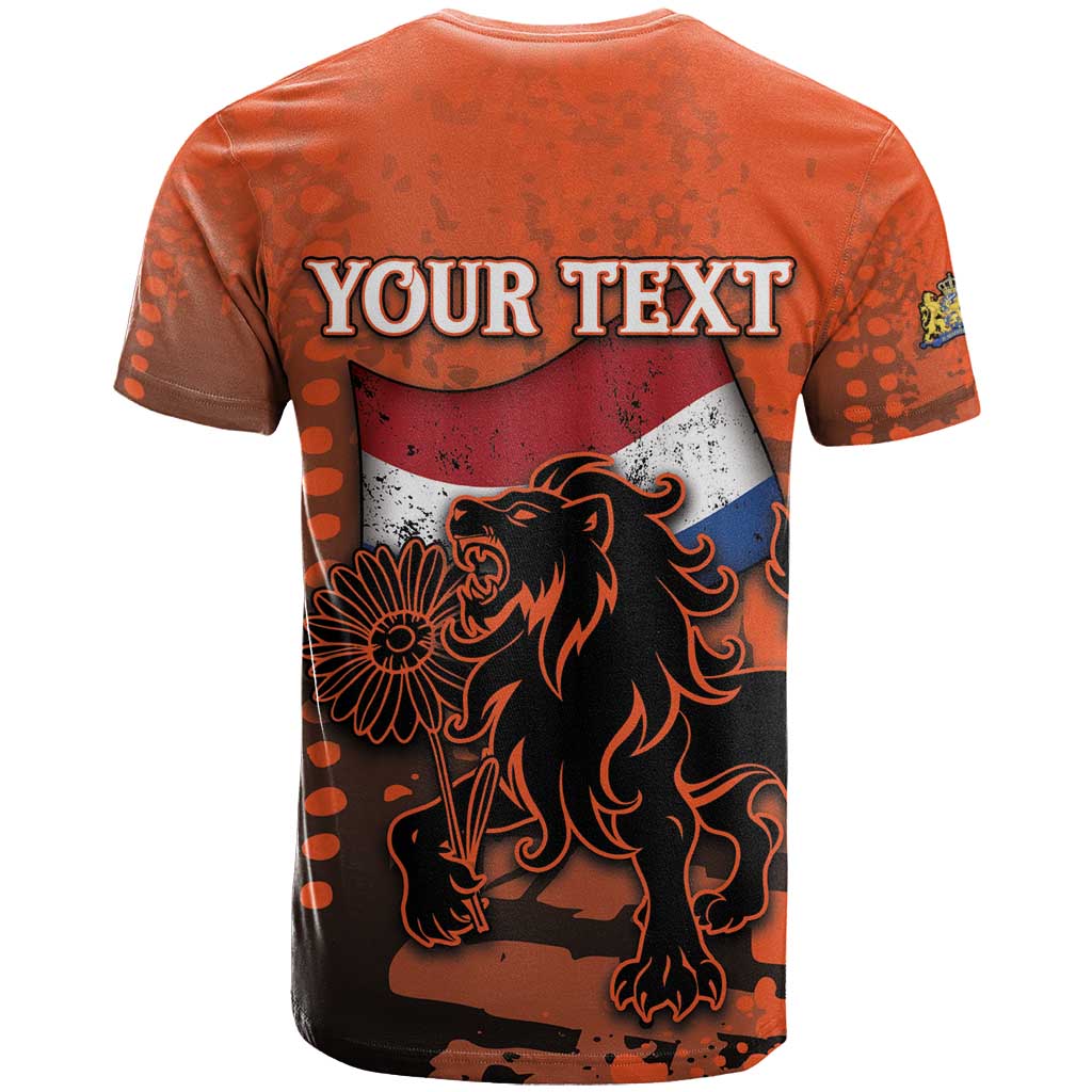 Personalized Netherlands T Shirt Lion With Daisy Flower - Wonder Print Shop