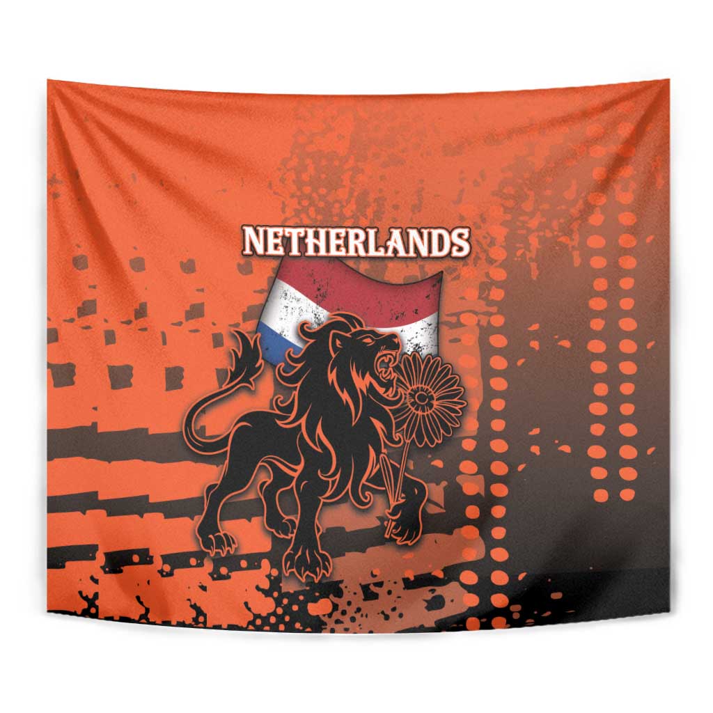 Netherlands Tapestry Lion With Daisy Flower - Wonder Print Shop
